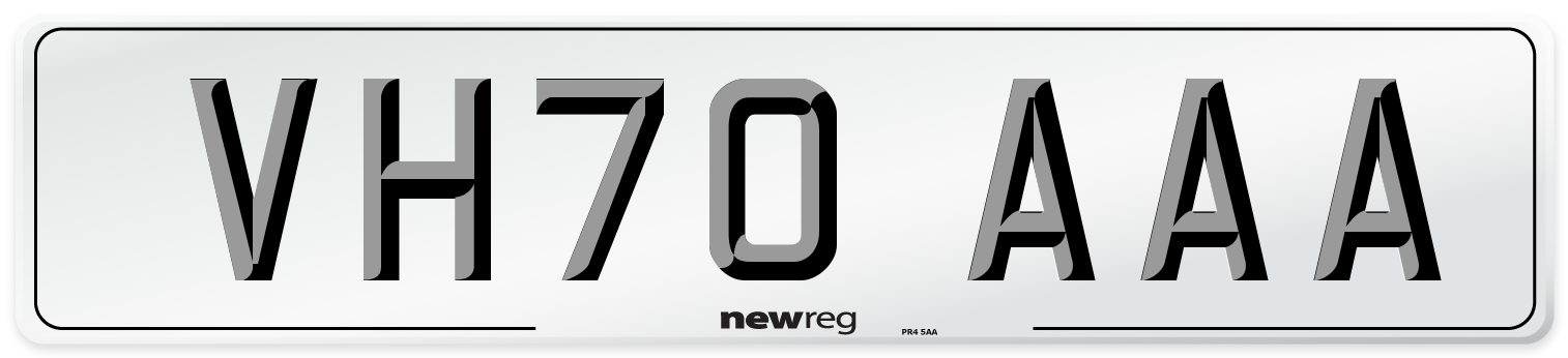 VH70 AAA Number Plate from New Reg